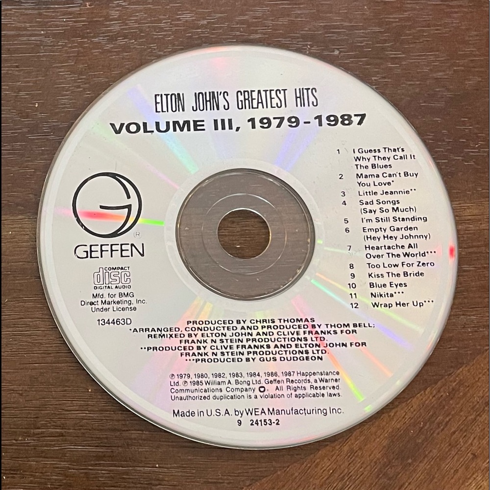 Elton John’s Greatest Hits CD